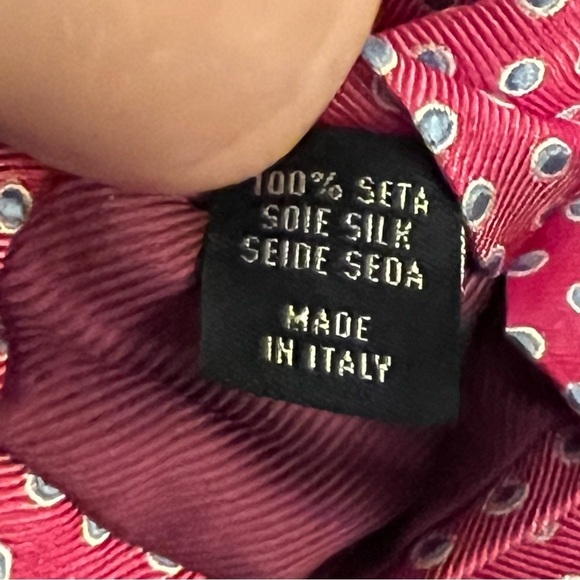 Altea Italian Silk Tie Pink bobbles dots - Picture 7 of 9